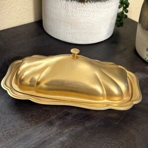 Elegant Gold Butter Dish
